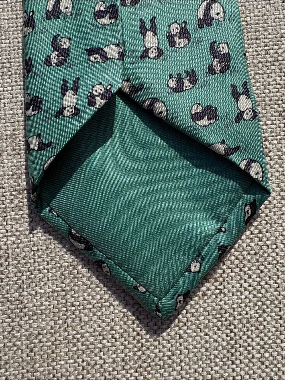 Hermès Panda Silk Tie Vintage 7362 PA Made in France Rare